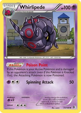 Whirlipede 073  - Reverse Holofoil Boundaries Crossed - Uncommon