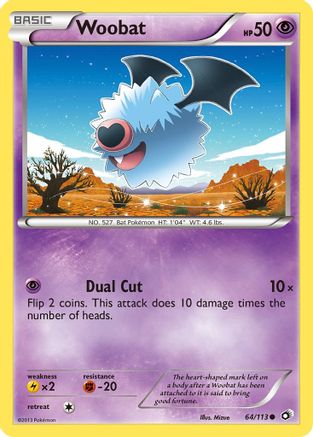 Woobat 064  - Reverse Holofoil Legendary Treasures - Common