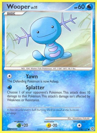 Wooper 118/132  - Reverse Holofoil Secret Wonders - Common