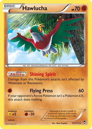 Hawlucha 063/111  - Reverse Holofoil XY  Furious Fists - Holo Rare