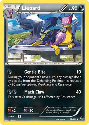 Liepard 057  - Reverse Holofoil XY  Phantom Forces - Uncommon