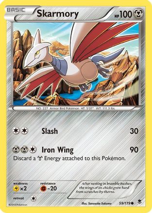 Skarmory 059  - Reverse Holofoil XY  Phantom Forces - Common