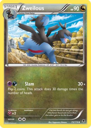 Zweilous 073  - Reverse Holofoil XY  Phantom Forces - Uncommon