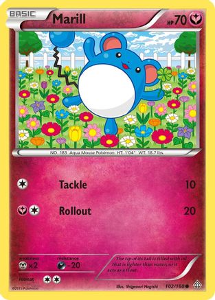 Marill 102/160  - Reverse Holofoil XY  Primal Clash - Common