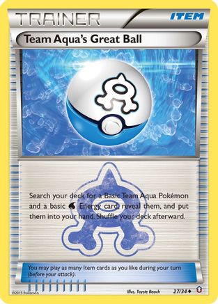 Team Aqua's Great Ball 027/34  - Reverse Holofoil Double Crisis - Uncommon
