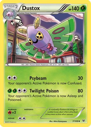 Dustox (7) (7) 007/108  - Reverse Holofoil XY  Roaring Skies - Uncommon