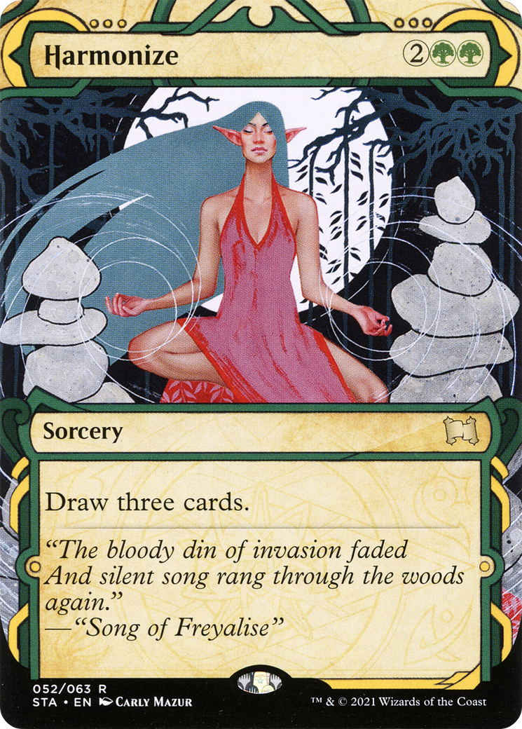 Harmonize (STA-052) - Strixhaven Mystical Archive: (Showcase) (Borderless) Foil