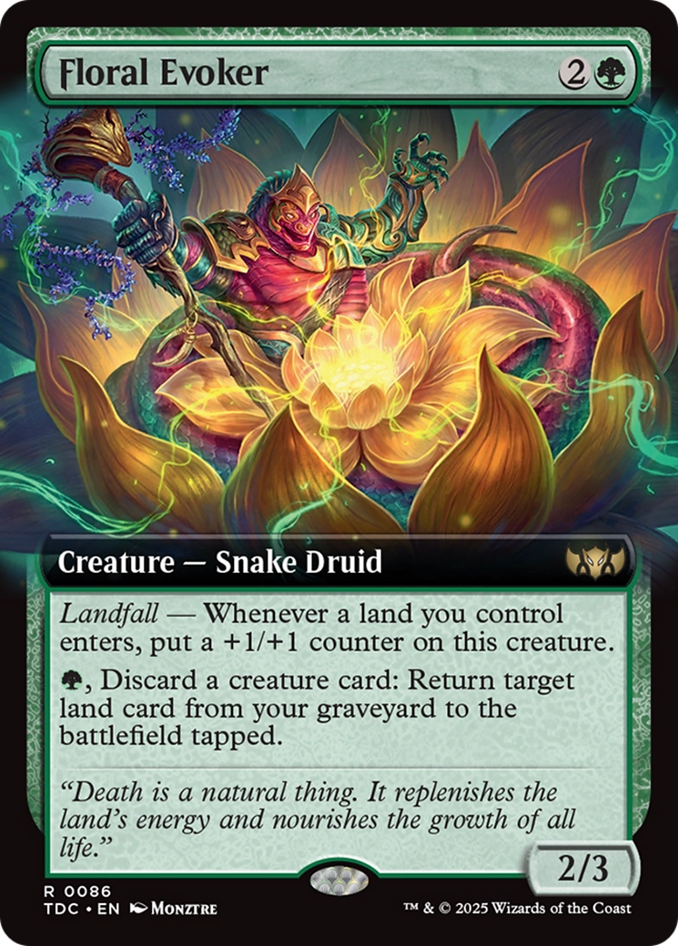 Floral Evoker (Extended Art) (TDC-086) - Commander: Tarkir: Dragonstorm: (Extended Art)