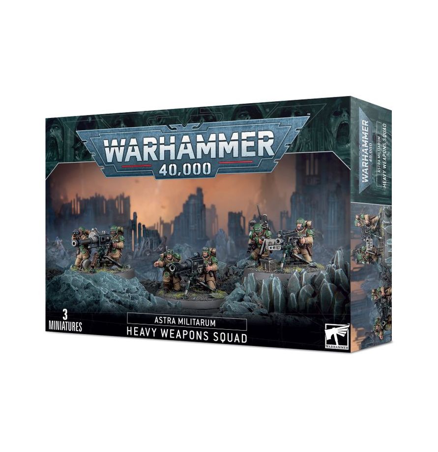 Official Warhammer box photo of Astra Militarum Heavy Weapons Squad