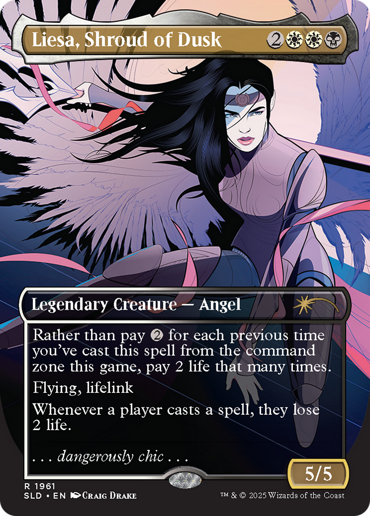 Liesa, Shroud of Dusk (SLD-1961) - Secret Lair Drop (Borderless) Foil