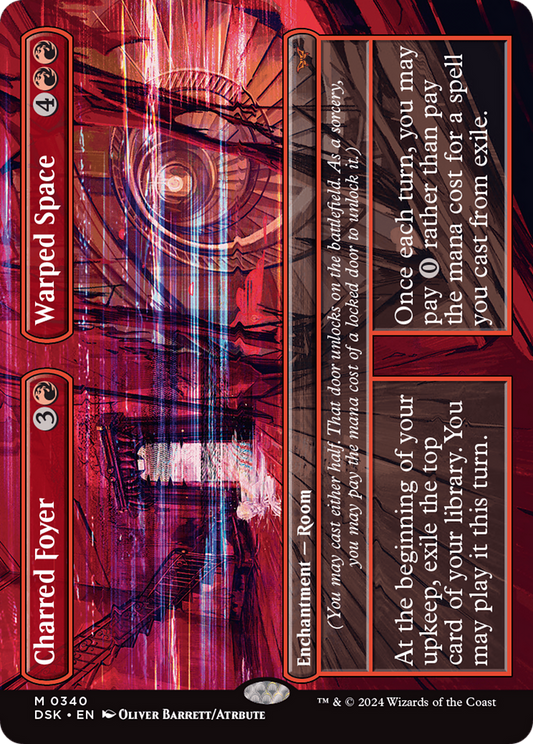 Charred Foyer // Warped Space (Borderless) (DSK-340) - Duskmourn: House of Horror