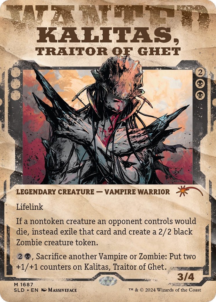 Kalitas, Traitor of Ghet (SLD-1687) - Secret Lair Drop: (Showcase) (Borderless) Foil