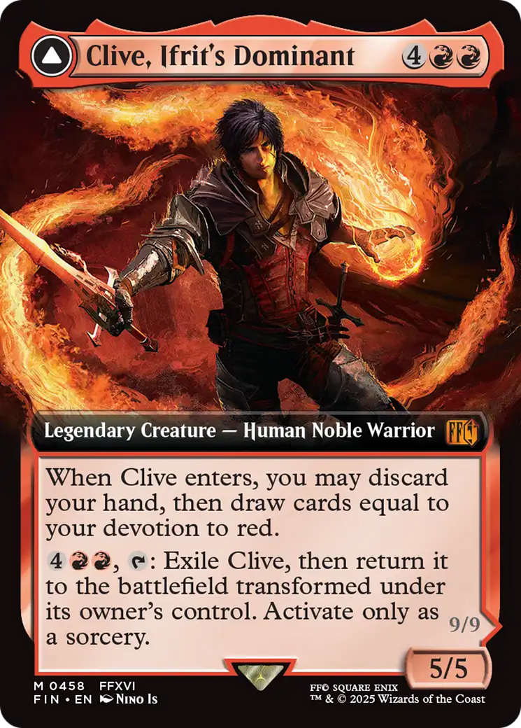 Clive, Ifrit's Dominant (Extended Art) (FIN-458) - FINAL FANTASY: (enchantment, Extended Art) Foil