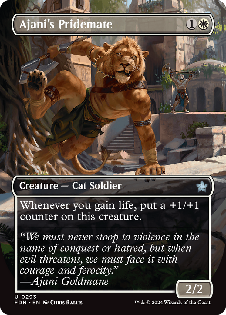 Ajani's Pridemate (Borderless) (FDN-293) - Foundations Foil