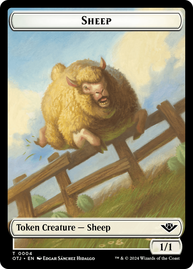 Sheep (TOTJ-004) - Outlaws of Thunder Junction Tokens Foil