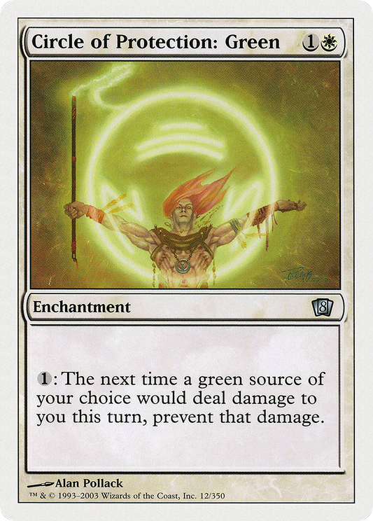 Circle of Protection: Green (8ED-12★) - 8th Edition Foil