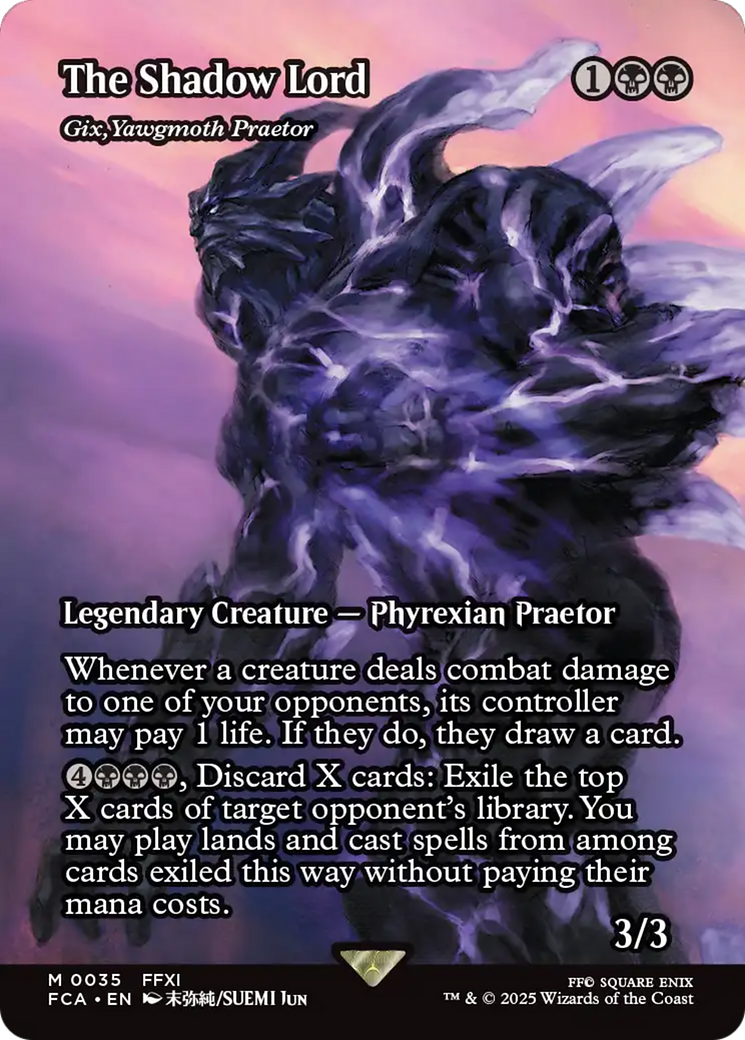 The Shadow Lord - Gix, Yawgmoth Praetor (Showcase) (FCA-035) - FINAL FANTASY: Through the Ages / The Shadow Lord (Borderless) Foil