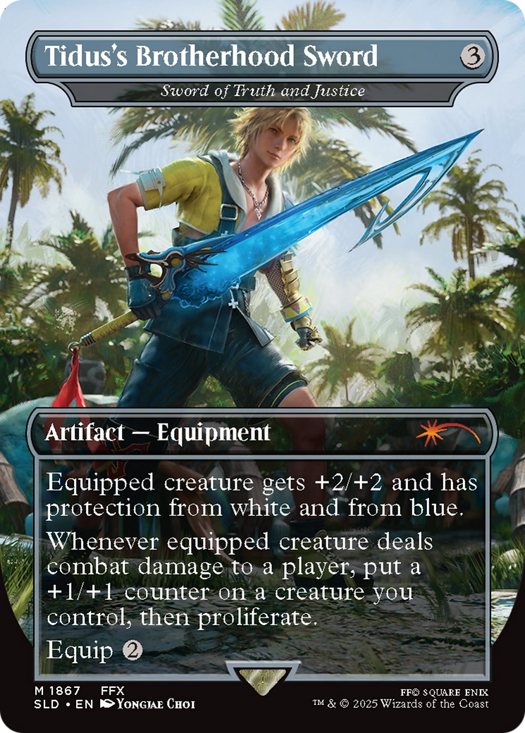 Sword of Truth and Justice (SLD-1867) - Secret Lair Drop / Tidus's Brotherhood Sword (Borderless)