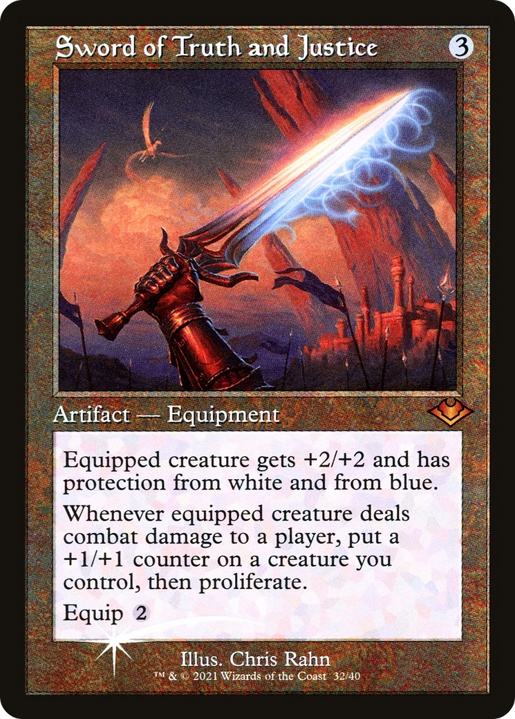 Sword of Truth and Justice (Retro Frame) (MH1-032) - Modern Horizons 1 Timeshifts Etched Foil
