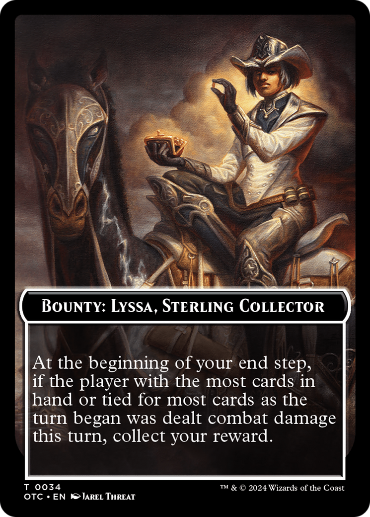 Bounty: Lyssa, Sterling Collector // Wanted! (TOTC-034) - Outlaws of Thunder Junction Commander Tokens